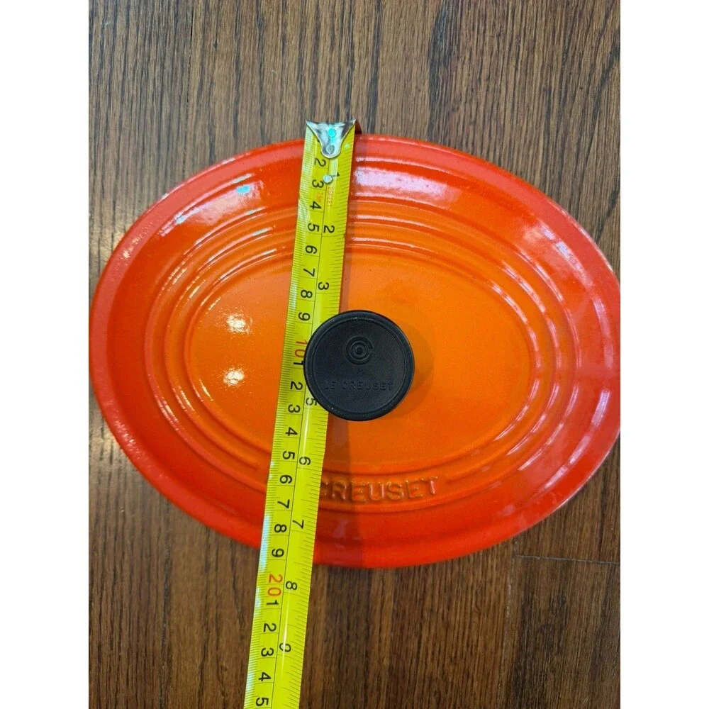 Le Creuset #25 Oval Dutch Oven Lid Flame Orange Cast Iron France